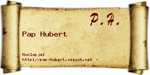 Pap Hubert névjegykártya